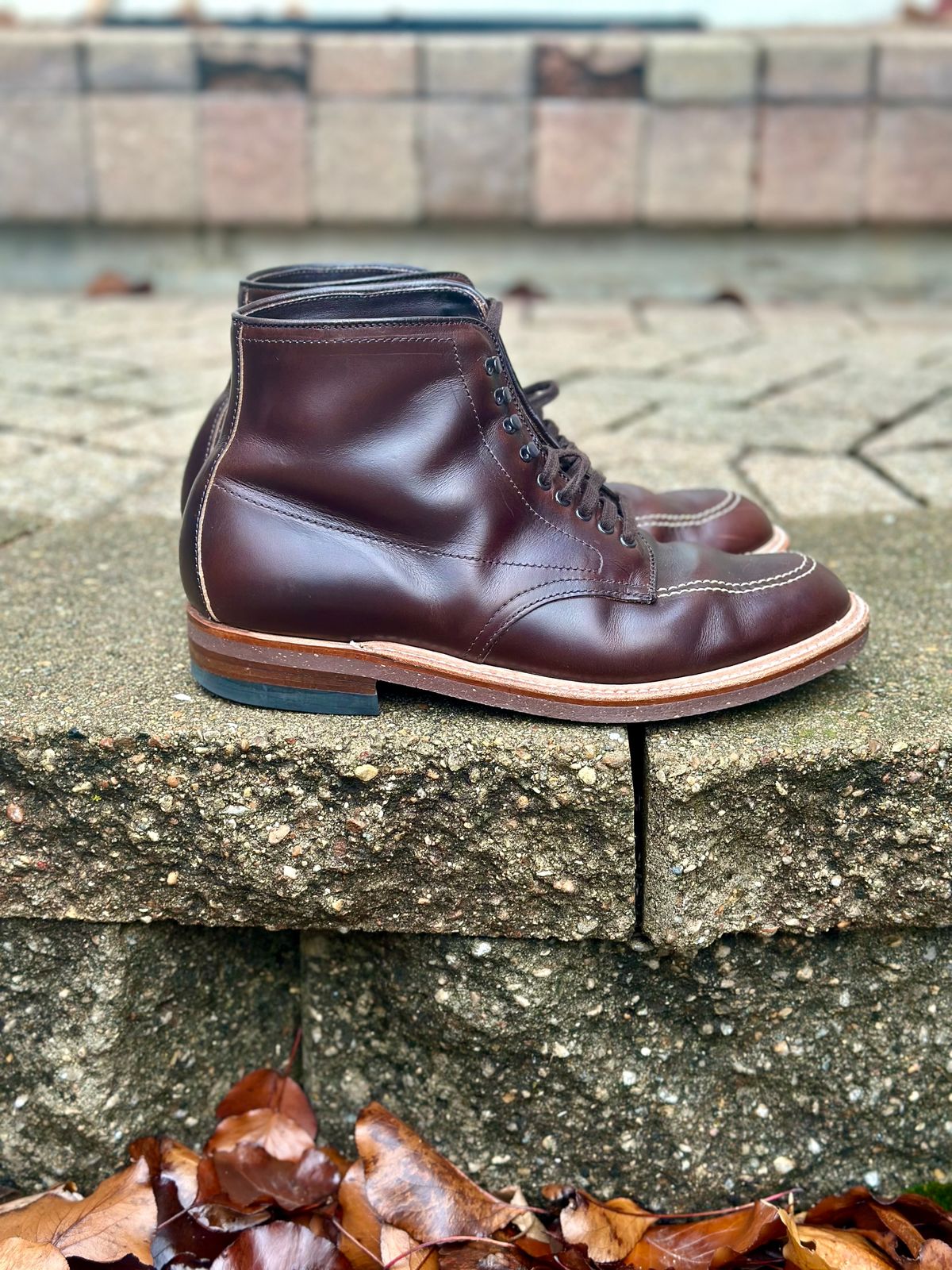 Photo by Wes on December 3, 2023 of the Alden Indy Boot in Horween Brown Chromexcel.