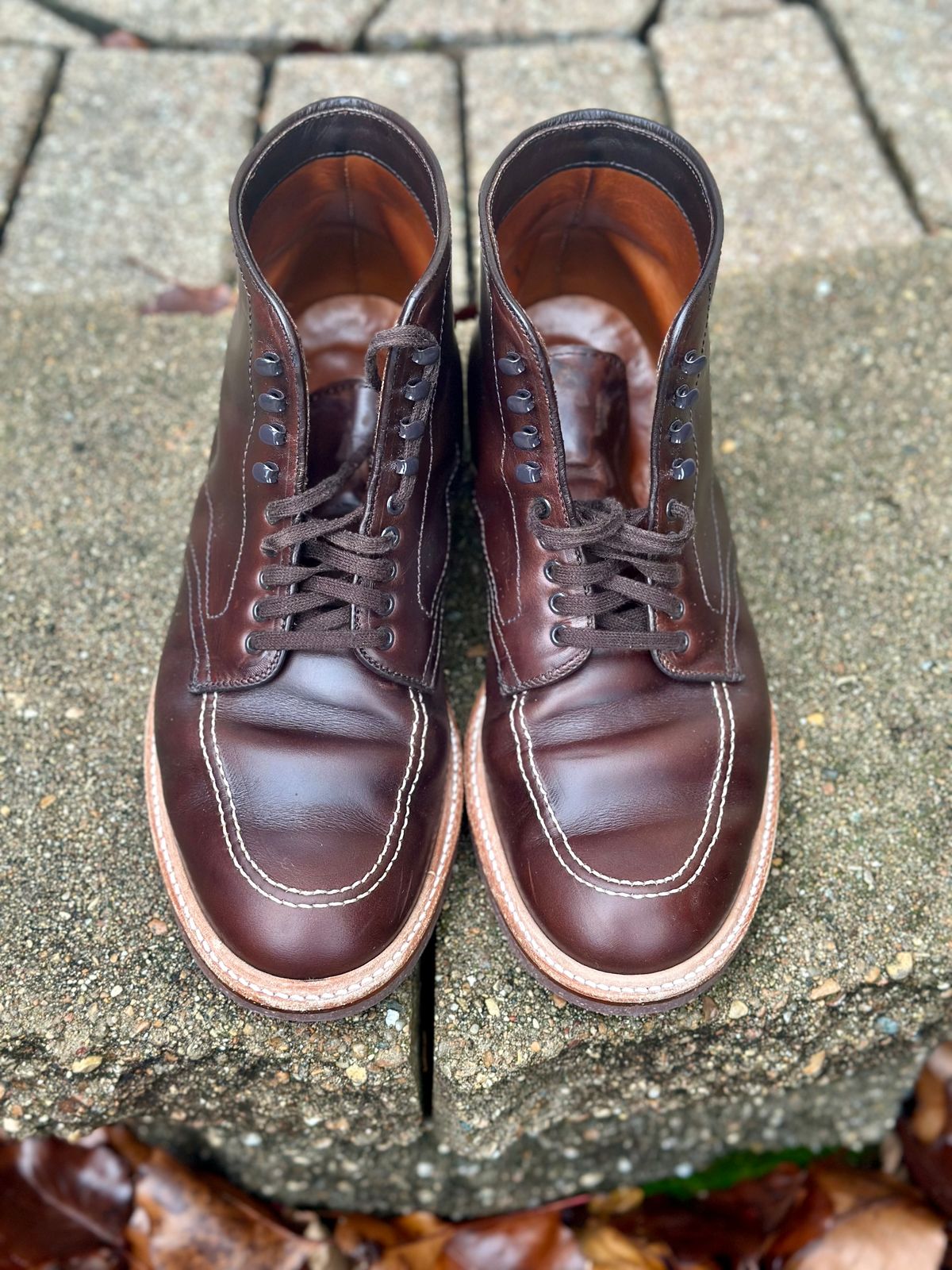 Photo by Wes on December 3, 2023 of the Alden Indy Boot in Horween Brown Chromexcel.