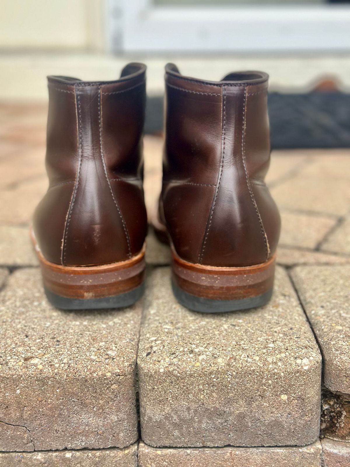 Photo by Wes on January 3, 2024 of the Alden Indy Boot in Horween Brown Chromexcel.