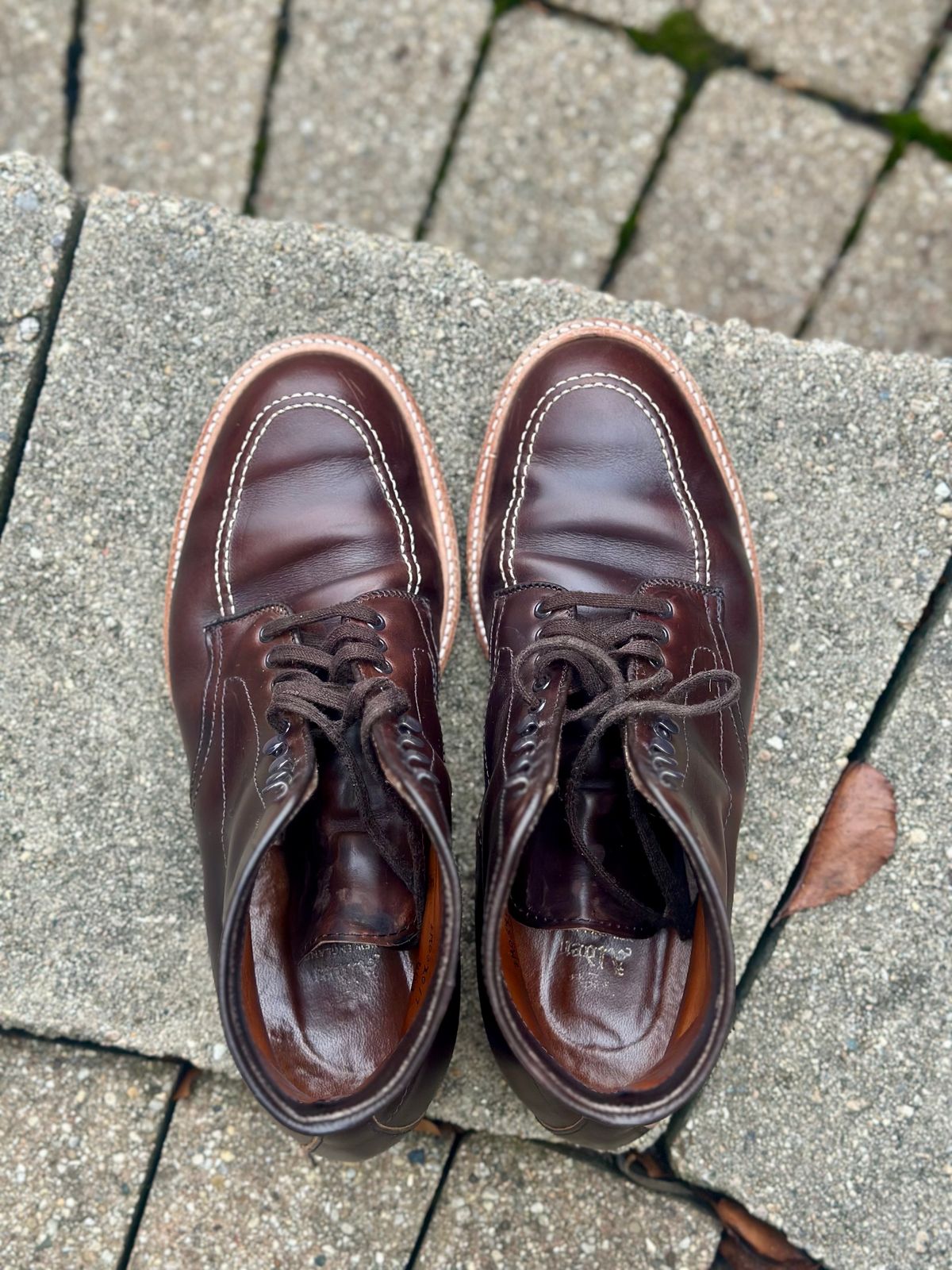 Photo by Wes on January 3, 2024 of the Alden Indy Boot in Horween Brown Chromexcel.