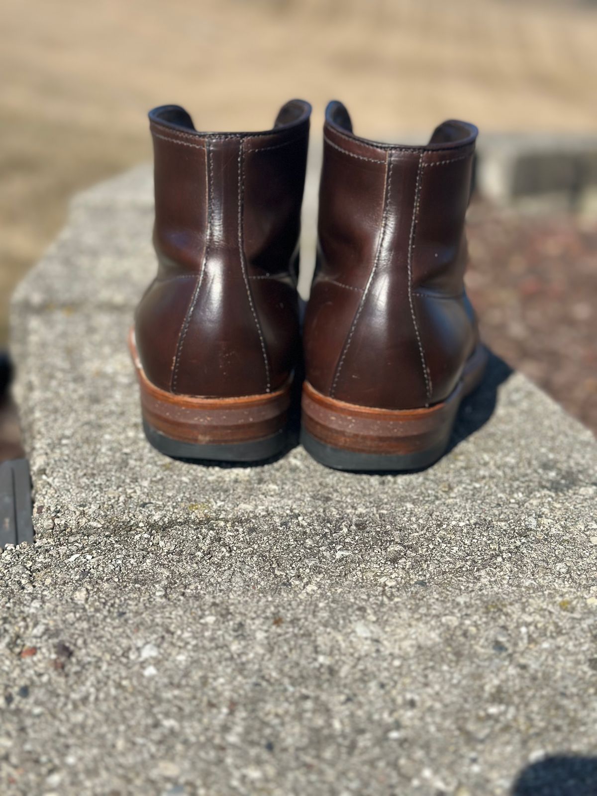 Photo by Wes on March 3, 2024 of the Alden Indy Boot in Horween Brown Chromexcel.