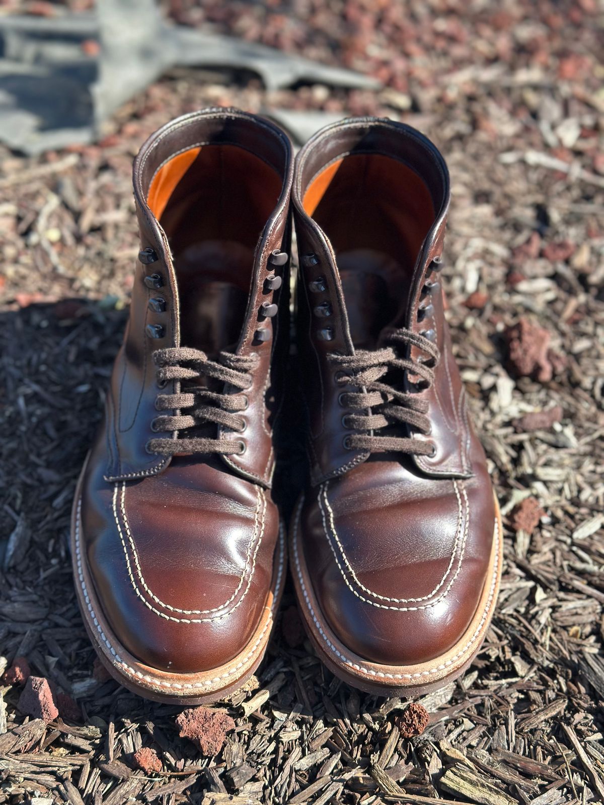 Photo by Wes on March 3, 2024 of the Alden Indy Boot in Horween Brown Chromexcel.