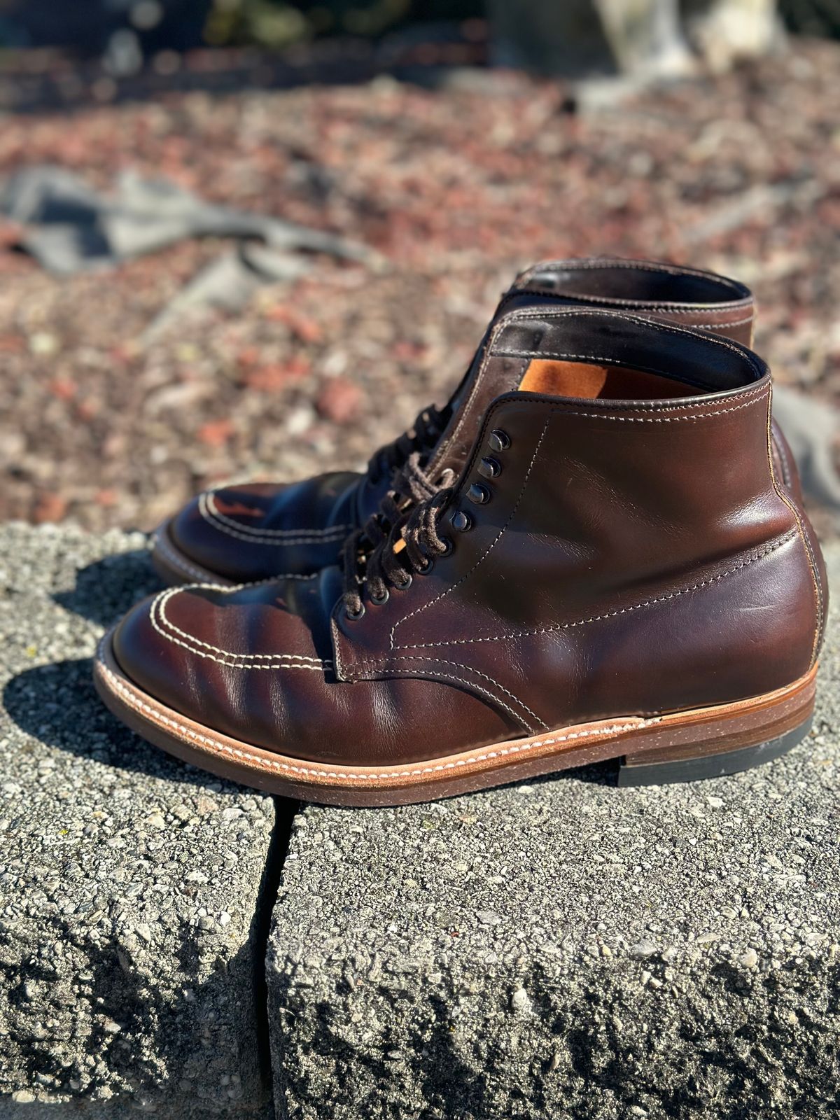 Photo by Wes on March 3, 2024 of the Alden Indy Boot in Horween Brown Chromexcel.