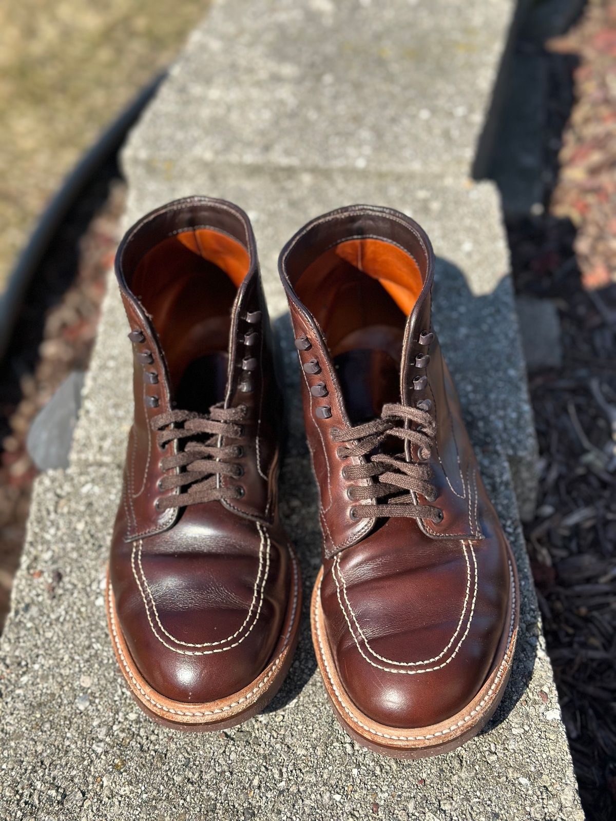 Photo by Wes on March 3, 2024 of the Alden Indy Boot in Horween Brown Chromexcel.