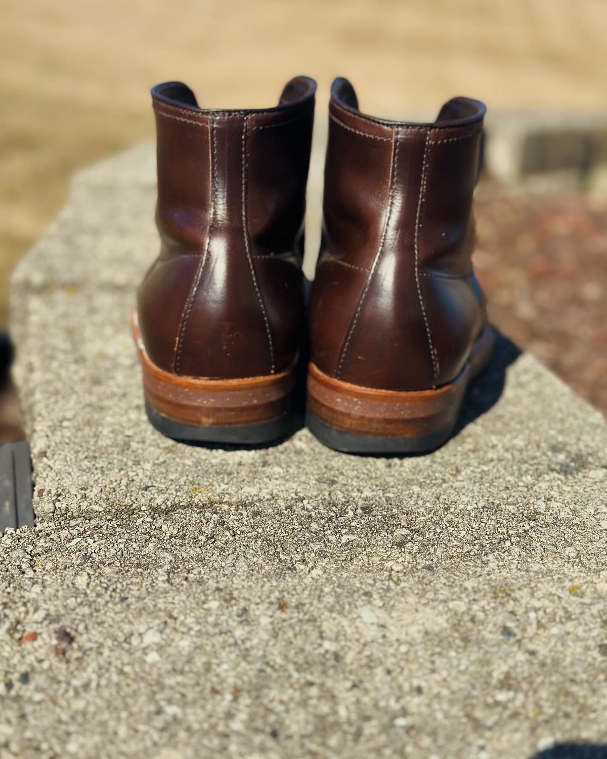 Photo by Wes on April 5, 2024 of the Alden Indy Boot in Horween Brown Chromexcel.