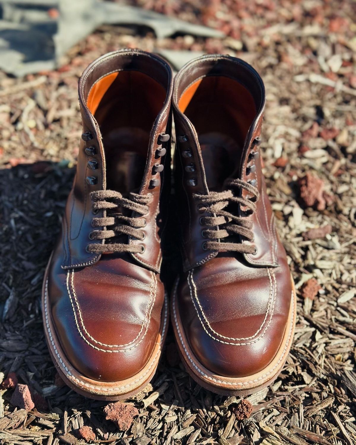 Photo by Wes on April 5, 2024 of the Alden Indy Boot in Horween Brown Chromexcel.