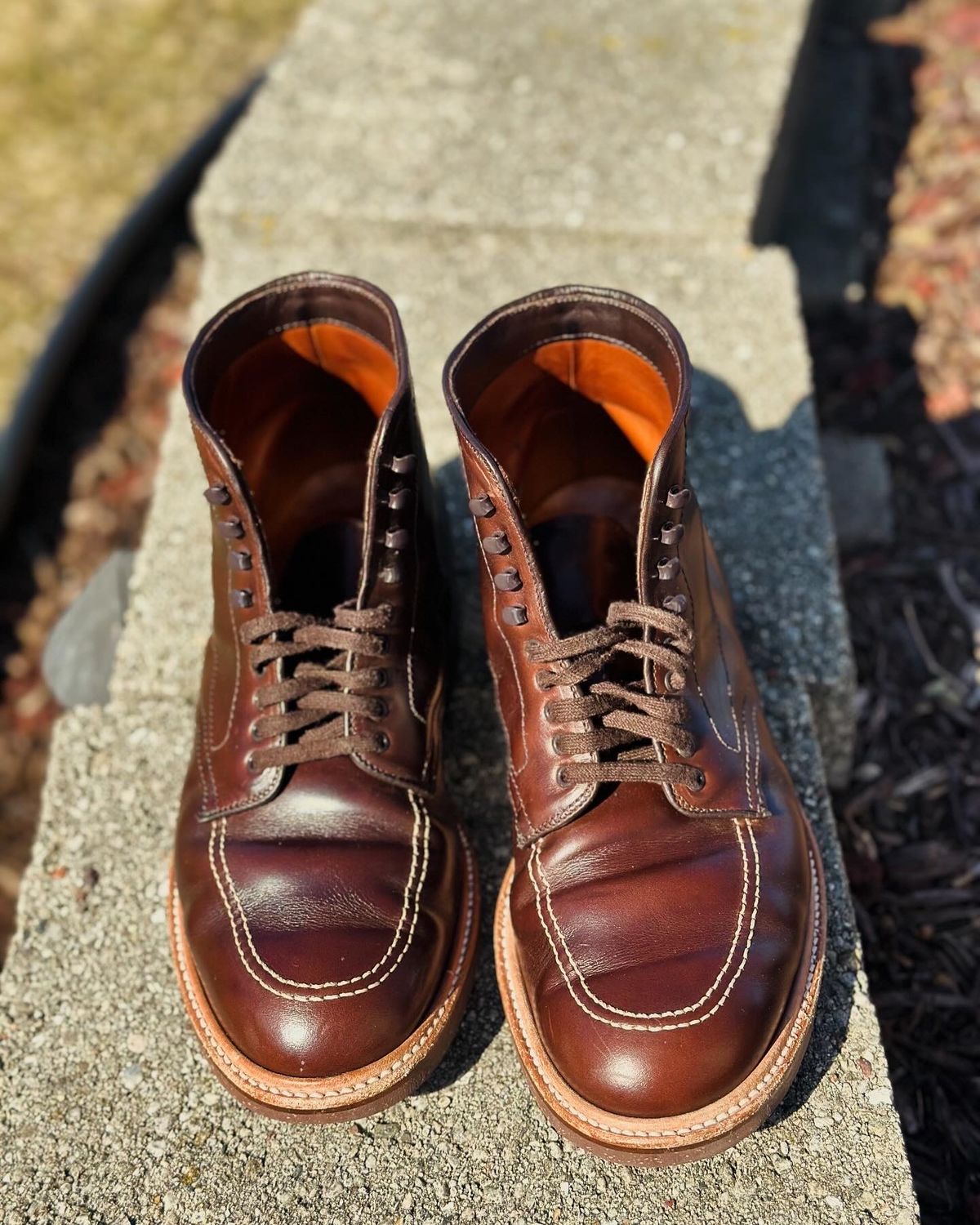 Photo by Wes on April 5, 2024 of the Alden Indy Boot in Horween Brown Chromexcel.