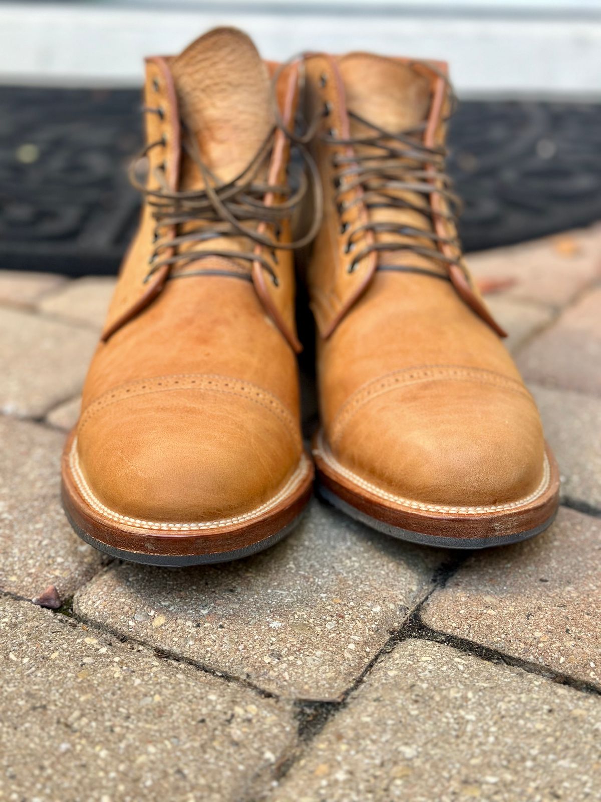 Photo by Wes on October 1, 2024 of the Viberg Service Boot in Shinki Natural Shrunken Horsebutt.