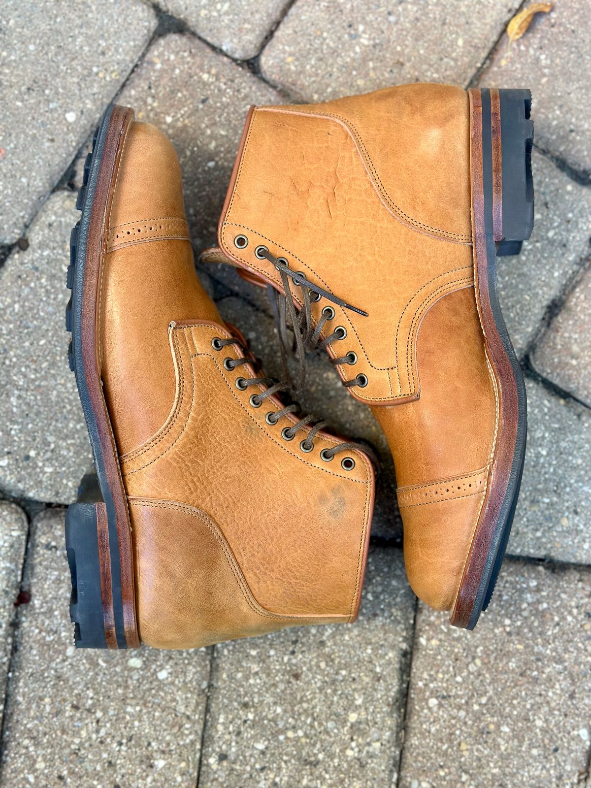 Photo by Wes on October 1, 2024 of the Viberg Service Boot in Shinki Natural Shrunken Horsebutt.