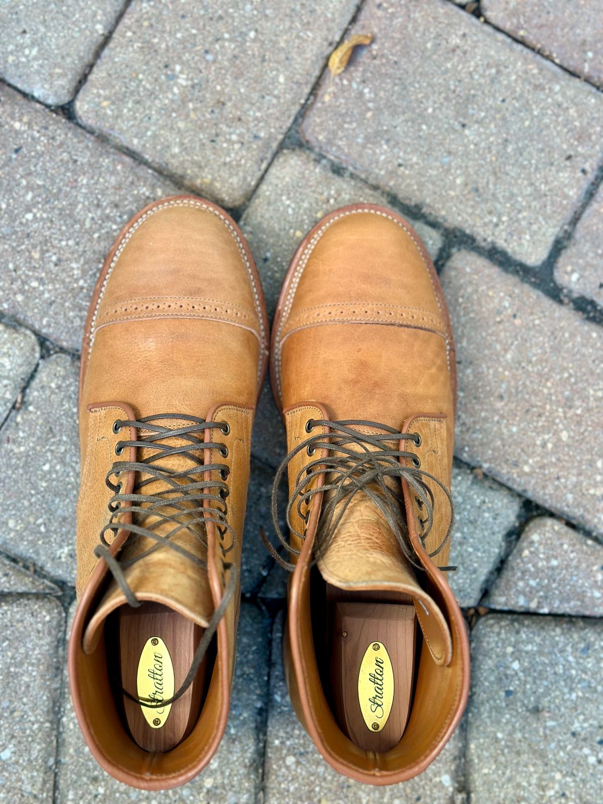 Photo by Wes on October 1, 2024 of the Viberg Service Boot in Shinki Natural Shrunken Horsebutt.