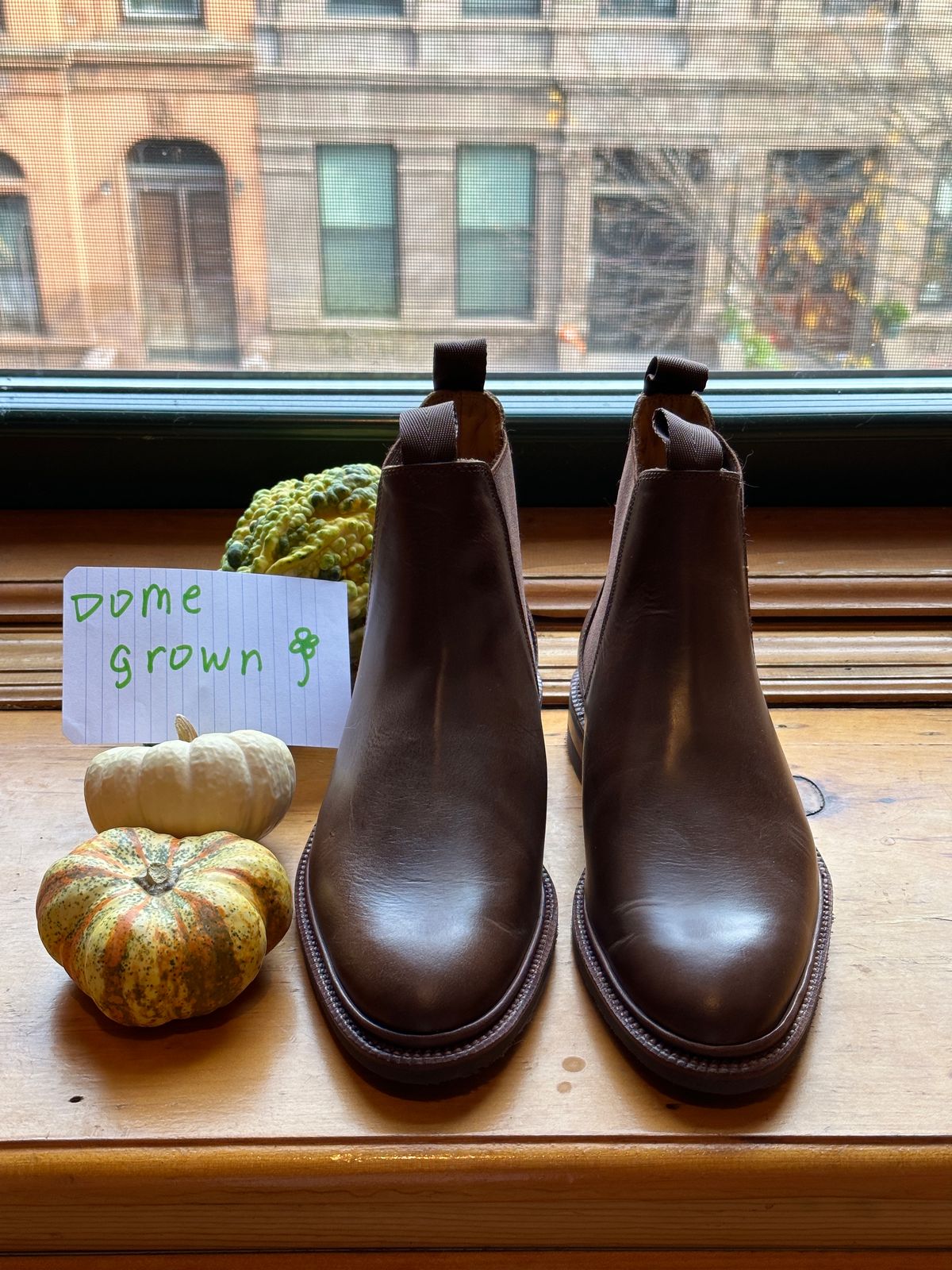 Photo by waltyboy on November 4, 2023 of the Meermin Chelsea Boot in Rust Waxy Calf.