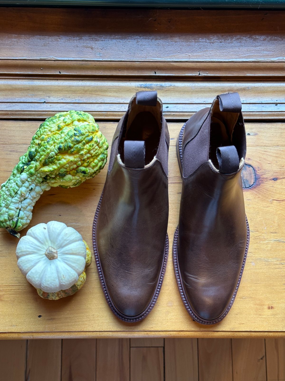 Photo by waltyboy on November 4, 2023 of the Meermin Chelsea Boot in Rust Waxy Calf.