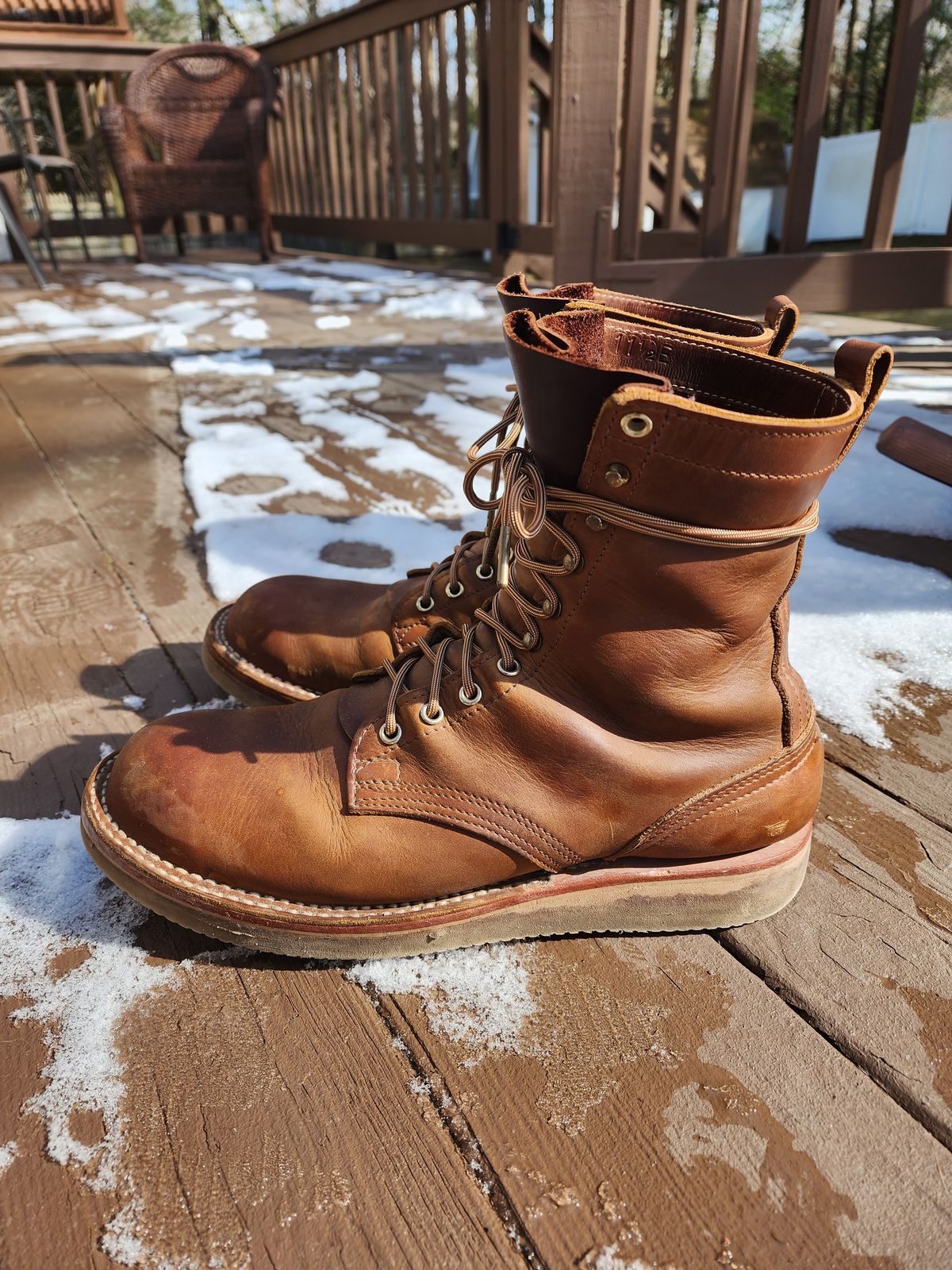 Photo by ba_knows on March 1, 2023 of the Nicks Traveler in Horween Orange Predator.