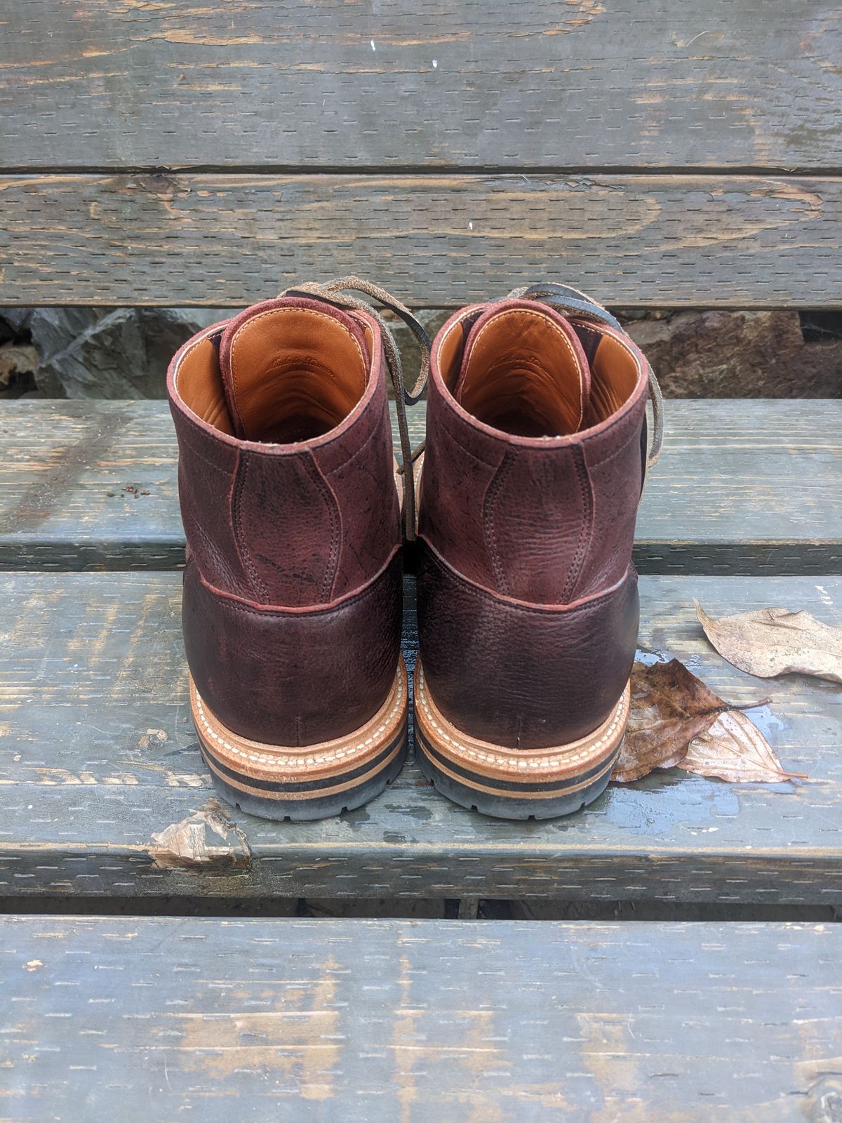 Photo by pumas88888888 on November 2, 2022 of the Grant Stone Diesel Boot in C.F. Stead Dark Burgundy Classic Kudu.