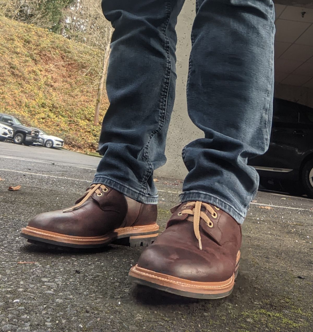 Photo by pumas88888888 on December 4, 2022 of the Grant Stone Diesel Boot in C.F. Stead Dark Burgundy Classic Kudu.