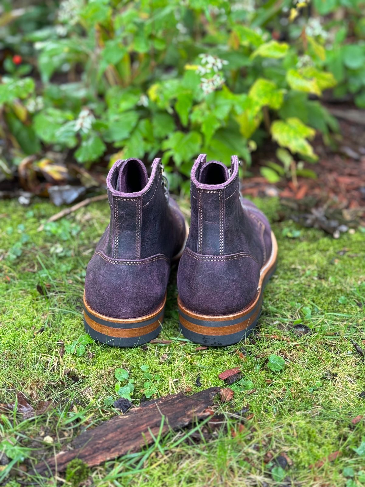 Photo by thewampus on October 1, 2023 of the Truman Service Boot in C.F. Stead Black Burgundy Rambler.