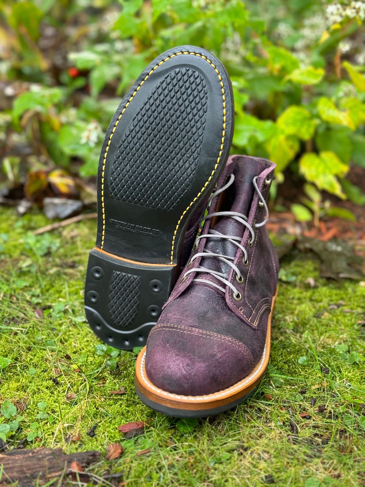 Photo by thewampus on October 1, 2023 of the Truman Service Boot in C.F. Stead Black Burgundy Rambler.