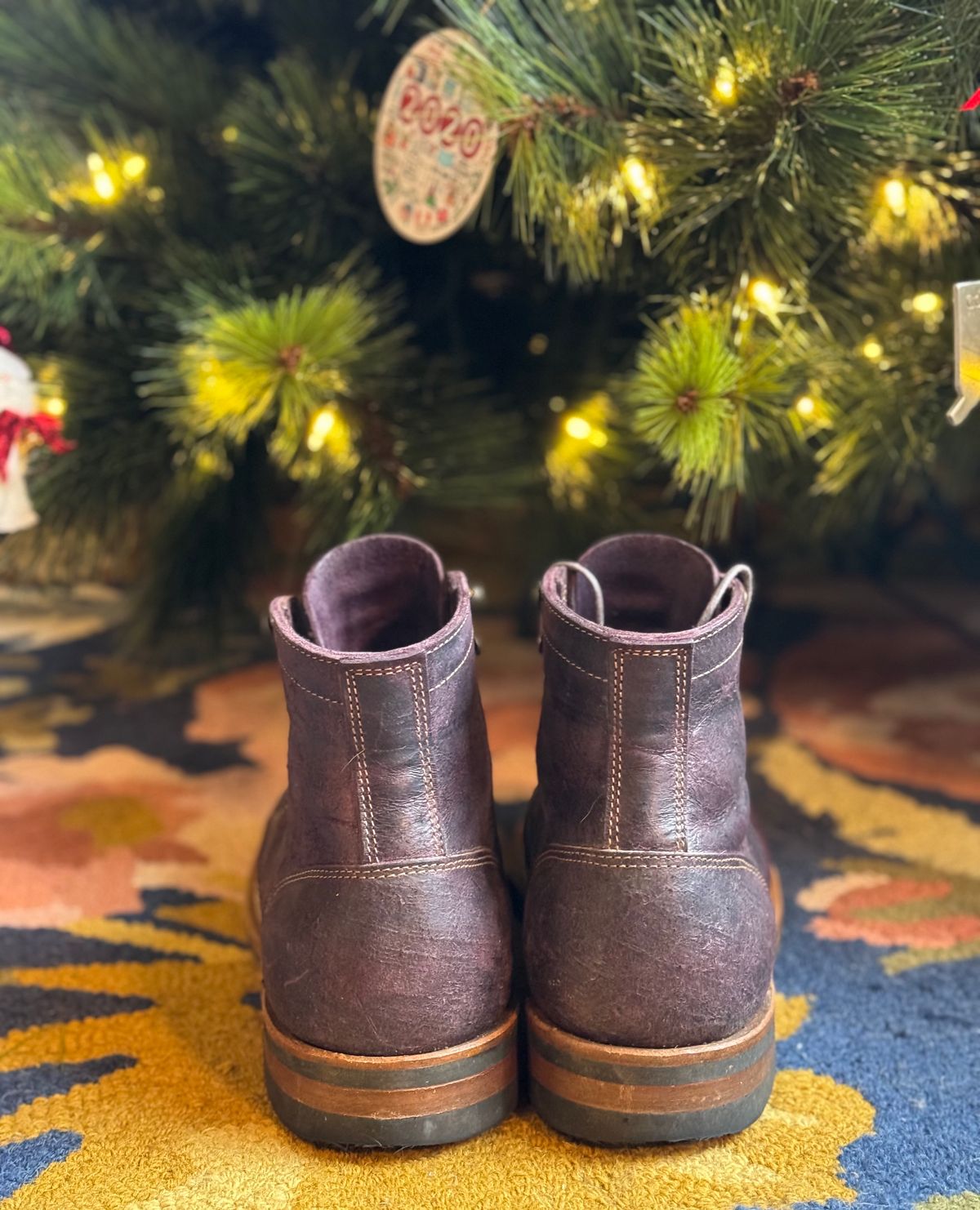 Photo by thewampus on December 1, 2023 of the Truman Service Boot in C.F. Stead Black Burgundy Rambler.