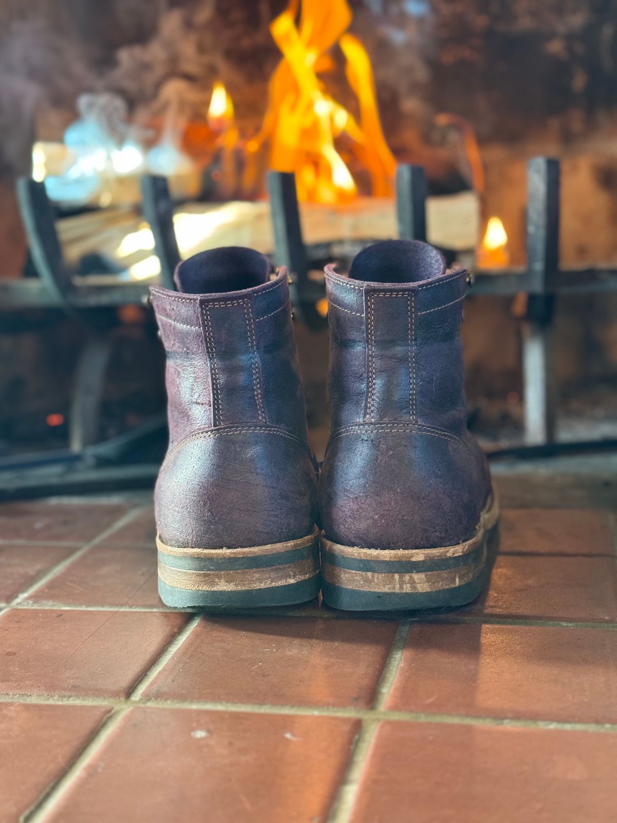 Photo by thewampus on February 3, 2024 of the Truman Service Boot in C.F. Stead Black Burgundy Rambler.