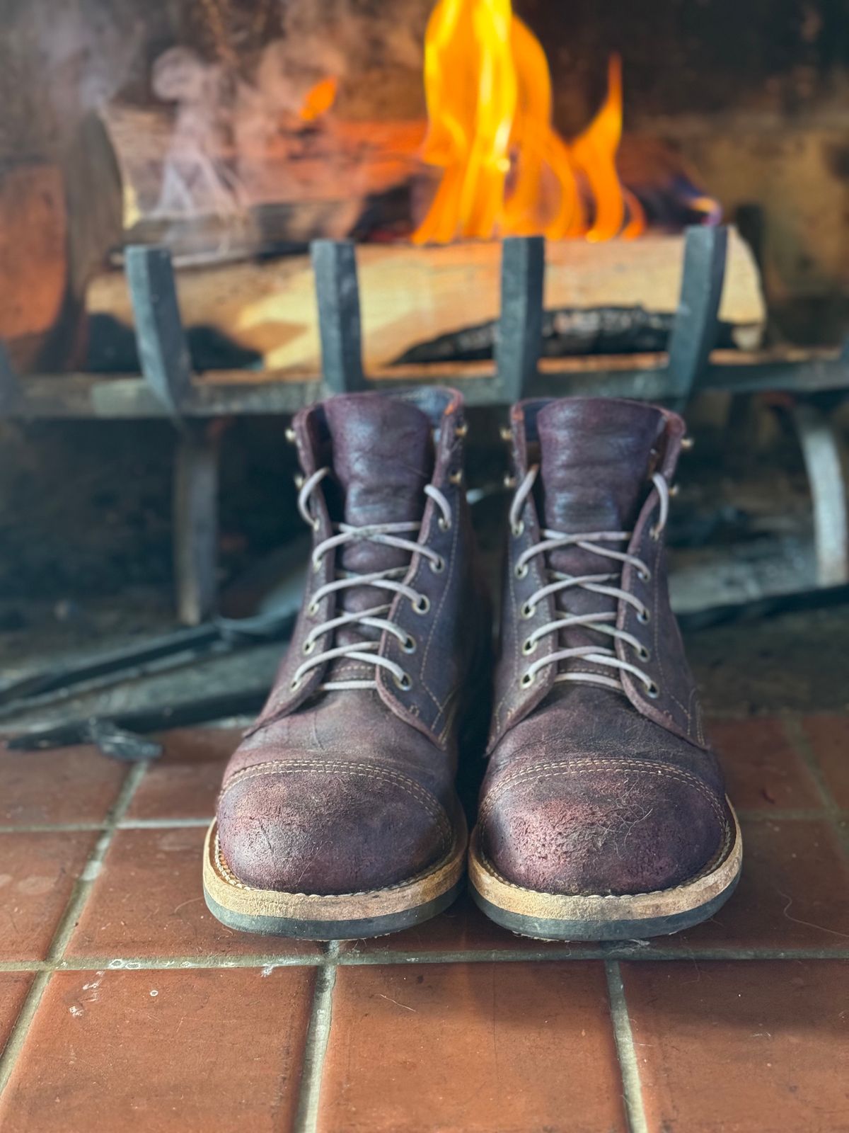 Photo by thewampus on February 3, 2024 of the Truman Service Boot in C.F. Stead Black Burgundy Rambler.