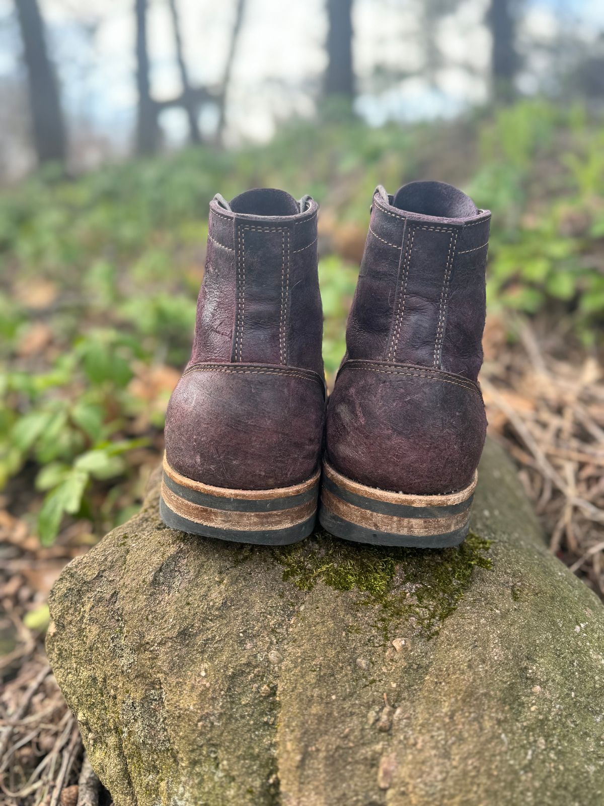 Photo by thewampus on April 1, 2024 of the Truman Service Boot in C.F. Stead Black Burgundy Rambler.