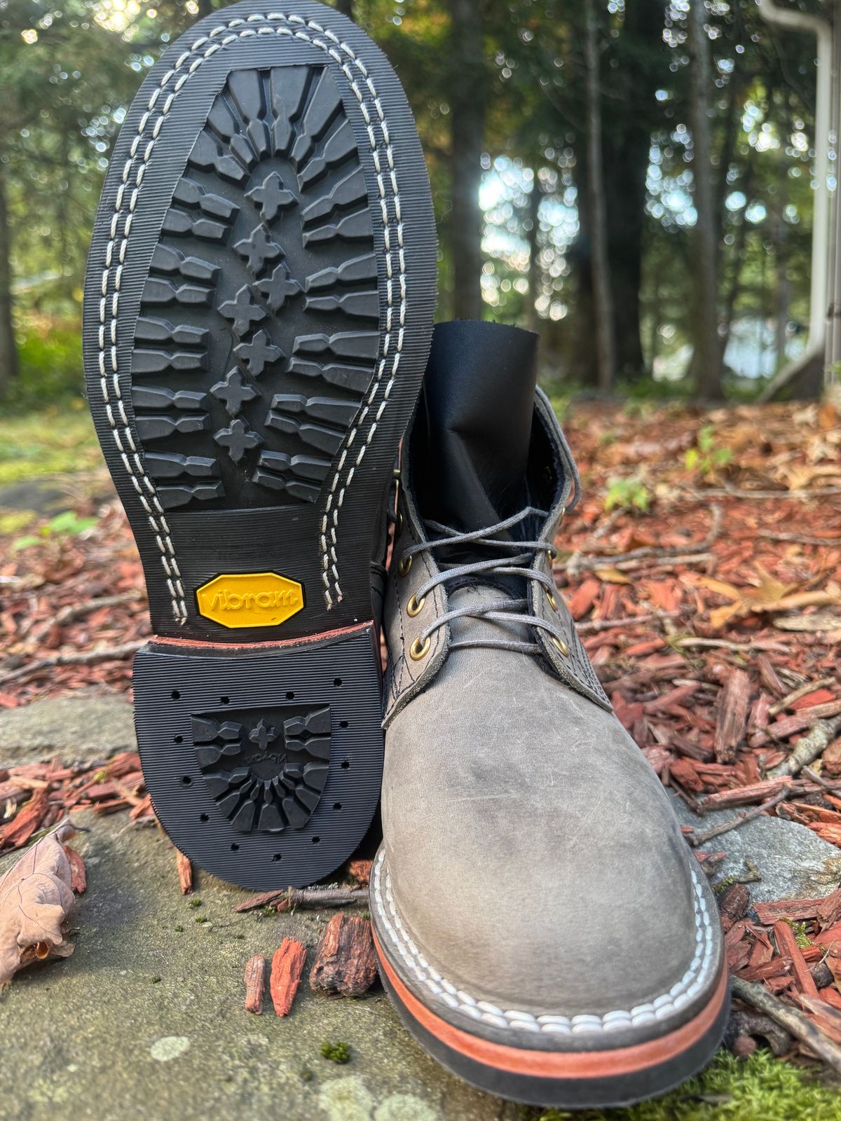 Photo by thewampus on October 1, 2024 of the Nicks MTO in Horween Steel Predator.