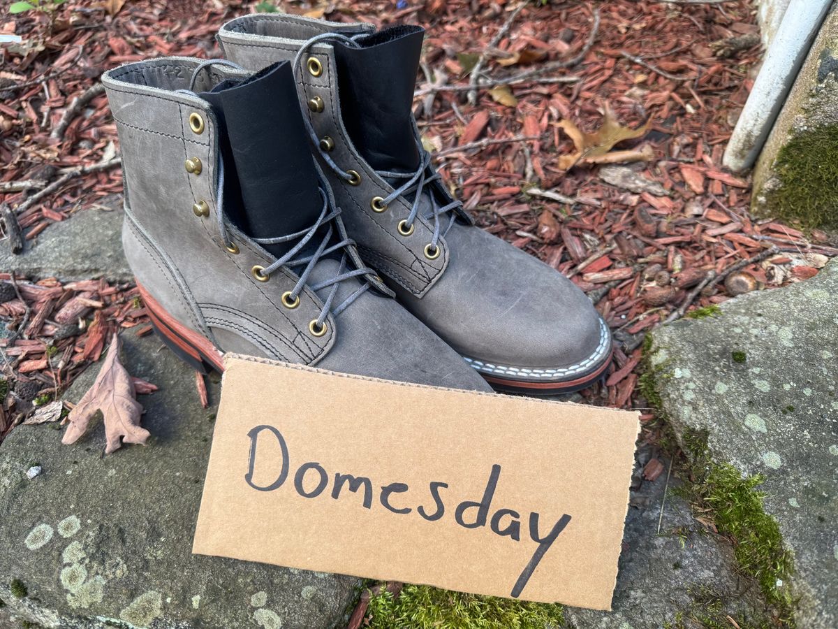 Photo by thewampus on October 1, 2024 of the Nicks MTO in Horween Steel Predator.