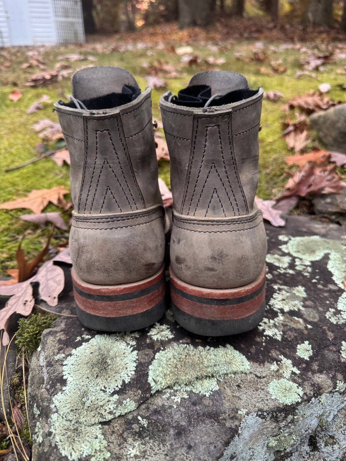 Photo by thewampus on November 1, 2024 of the Nicks MTO in Horween Steel Predator.