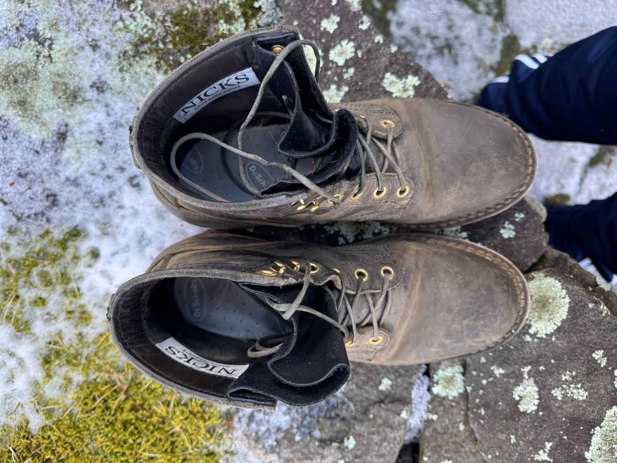 Photo by thewampus on February 1, 2025 of the Nicks MTO in Horween Steel Predator.