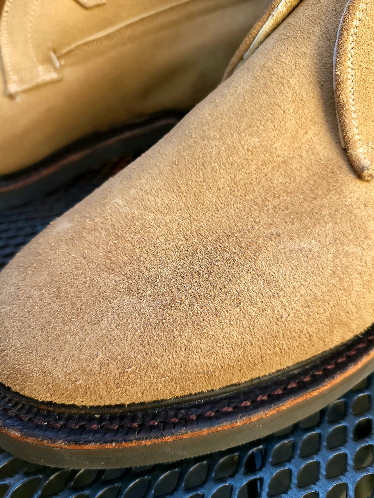 Photo by TheSlickBastard on October 1, 2023 of the Dehner Tank Boot (Strap) in Tan Calfskin.