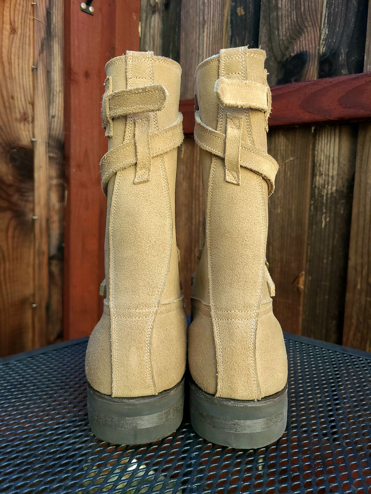 Photo by TheSlickBastard on October 1, 2023 of the Dehner Tank Boot (Strap) in Tan Calfskin.