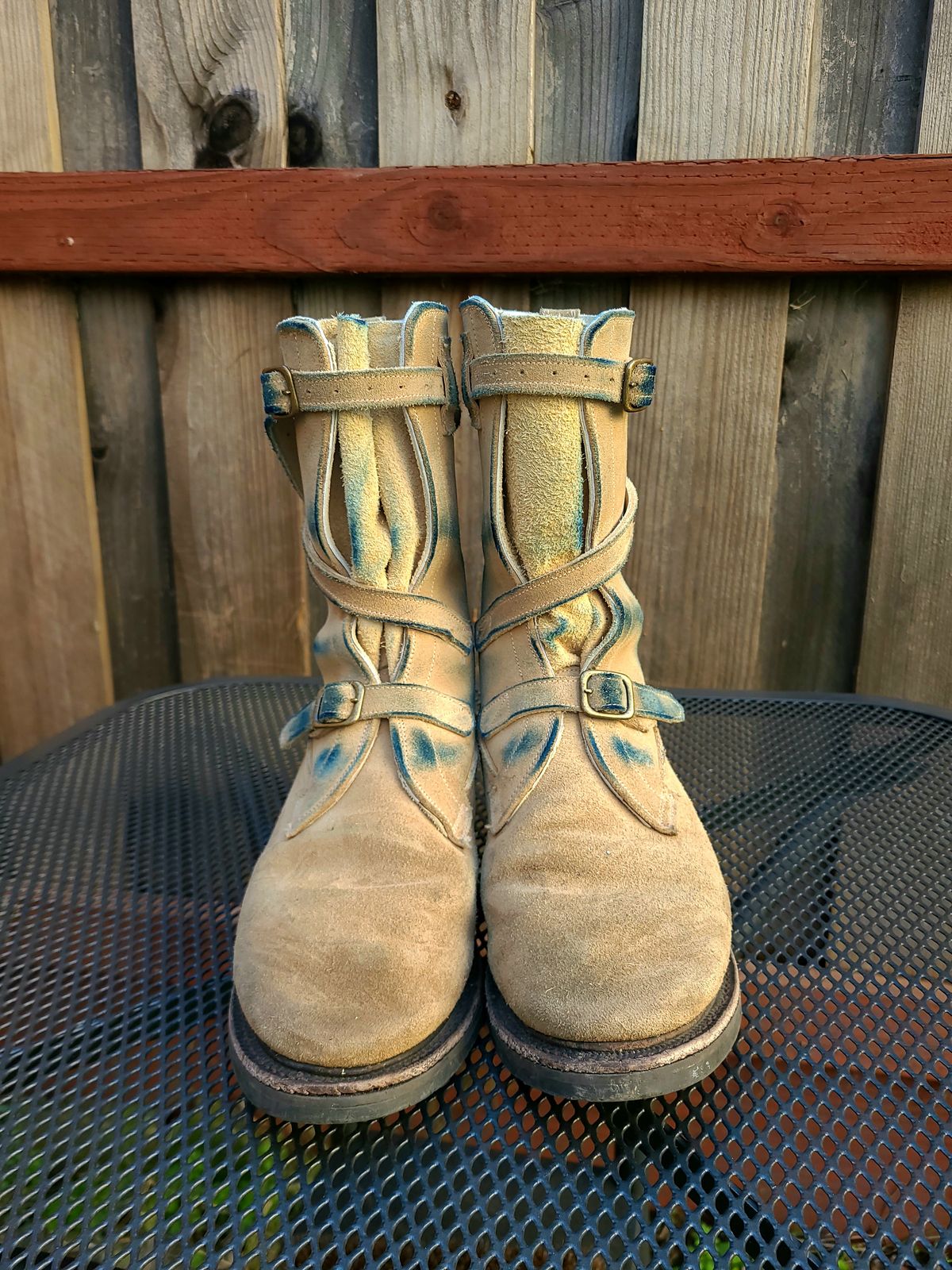 Photo by TheSlickBastard on January 1, 2024 of the Dehner Tank Boot (Strap) in Tan Calfskin.