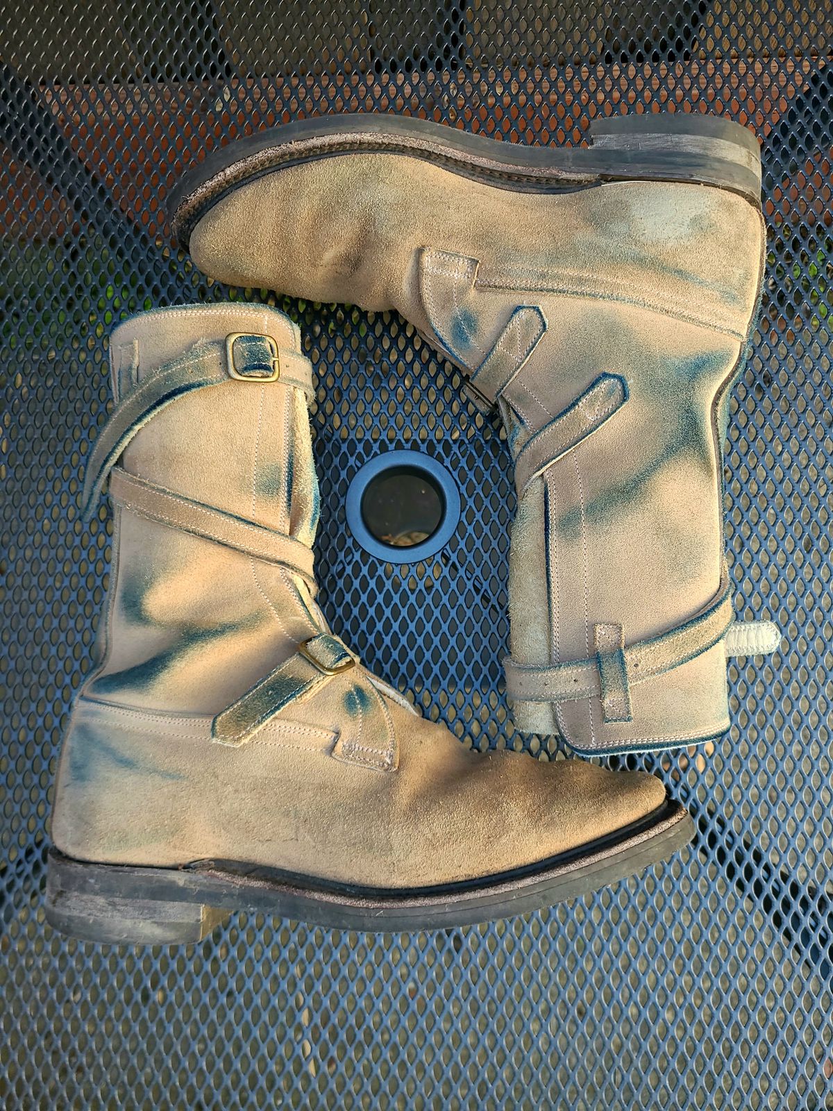 Photo by TheSlickBastard on January 1, 2024 of the Dehner Tank Boot (Strap) in Tan Calfskin.