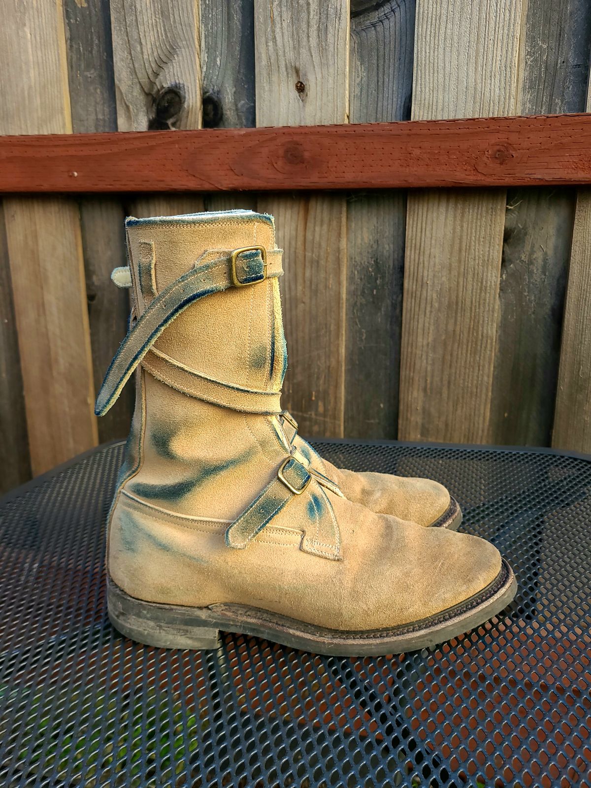 Photo by TheSlickBastard on January 1, 2024 of the Dehner Tank Boot (Strap) in Tan Calfskin.