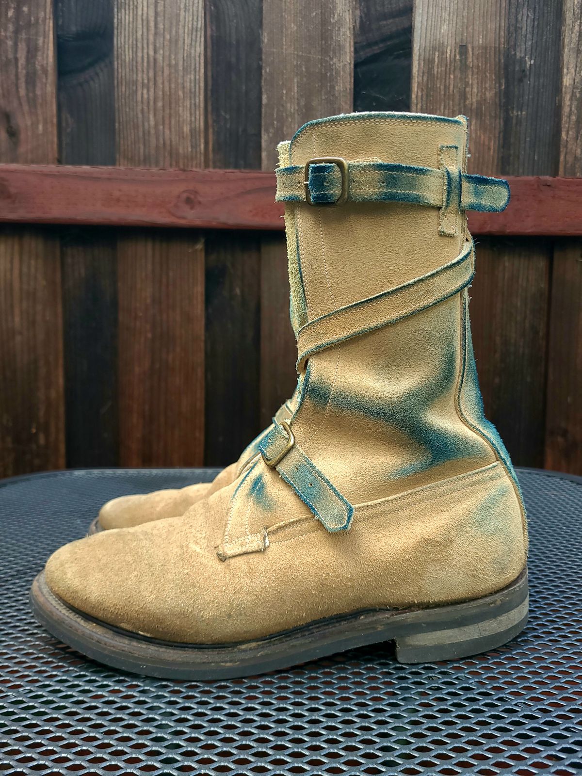 Photo by TheSlickBastard on February 1, 2024 of the Dehner Tank Boot (Strap) in Tan Calfskin.