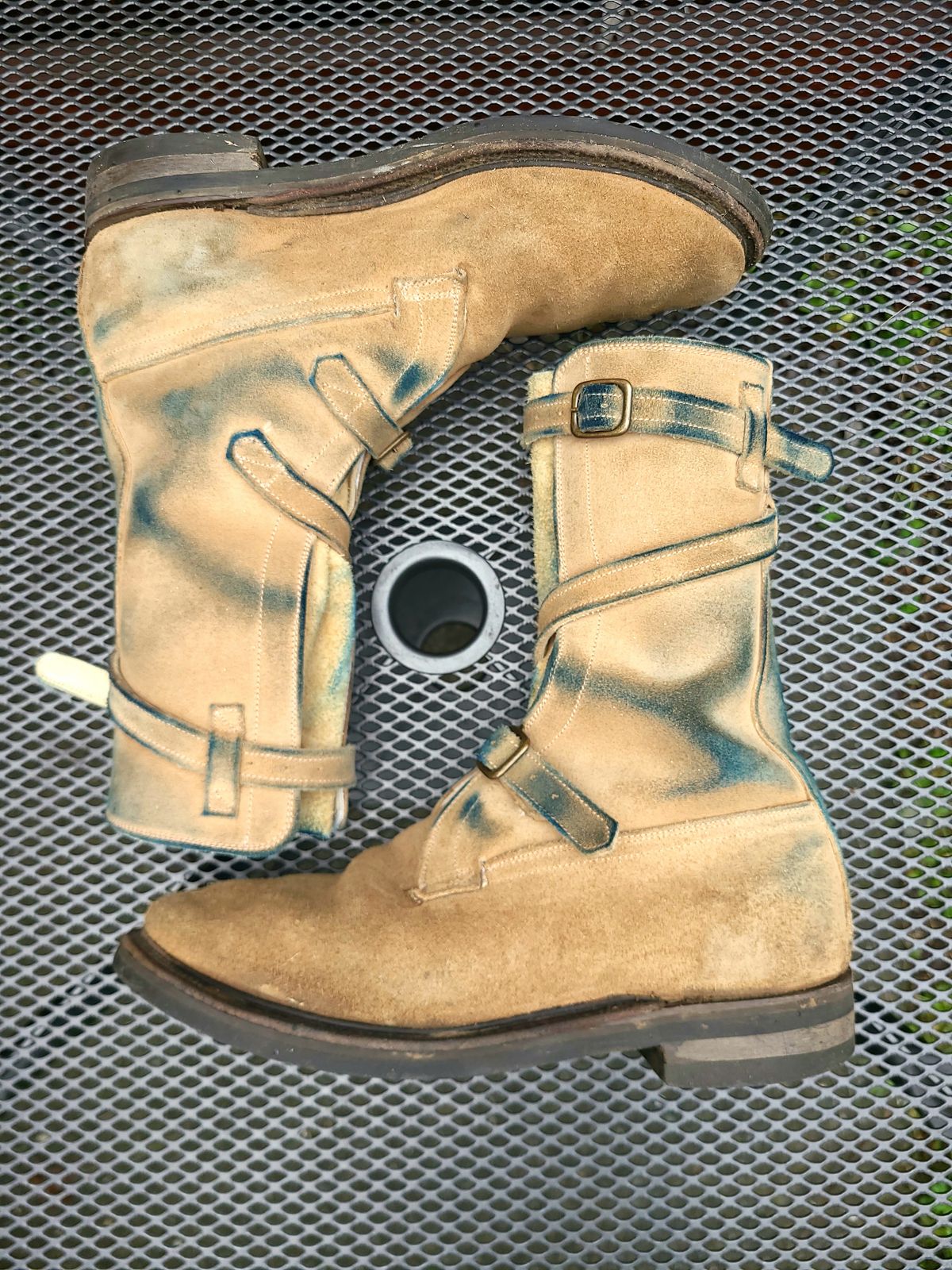 Photo by TheSlickBastard on February 1, 2024 of the Dehner Tank Boot (Strap) in Tan Calfskin.