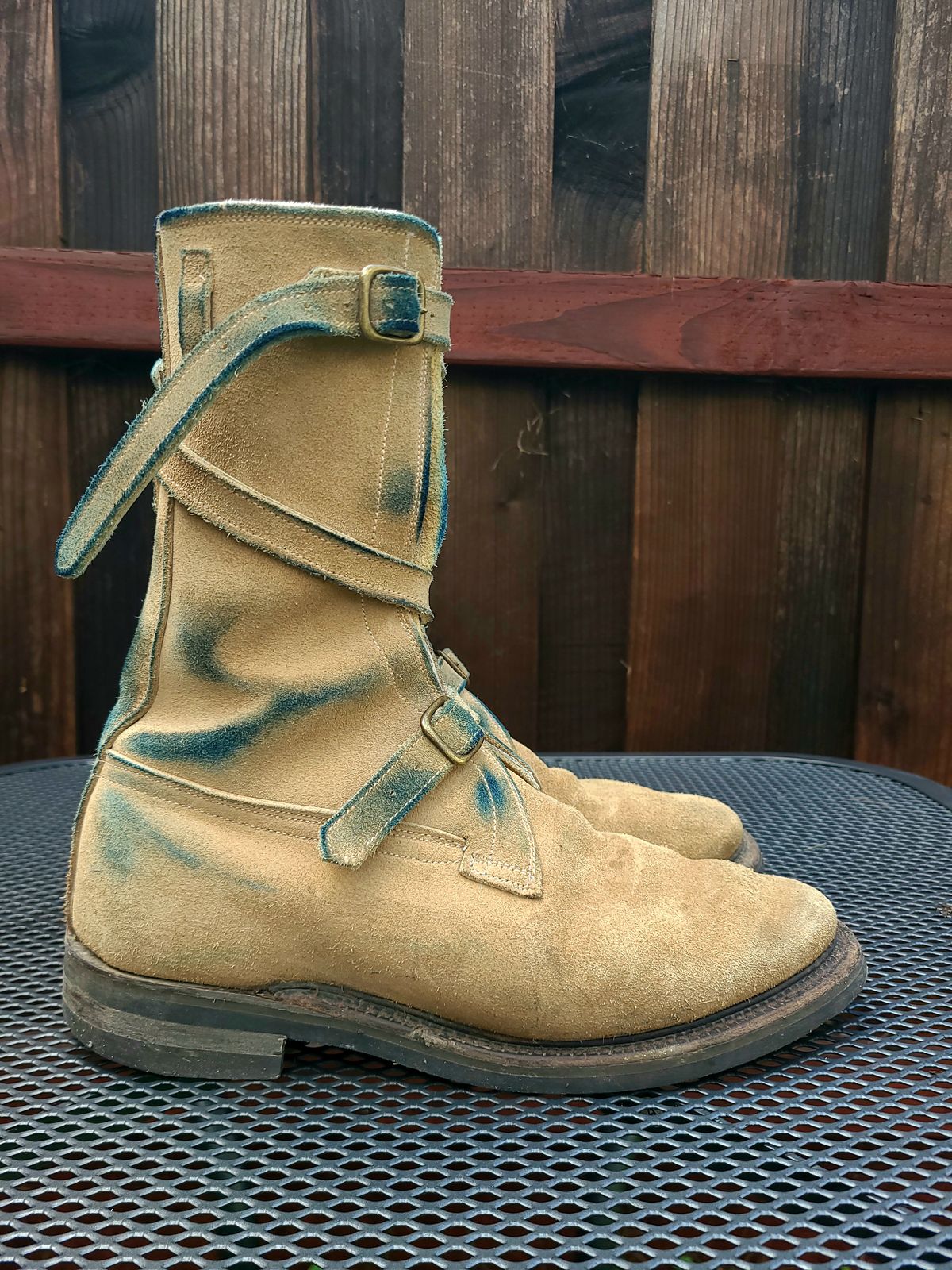 Photo by TheSlickBastard on February 1, 2024 of the Dehner Tank Boot (Strap) in Tan Calfskin.