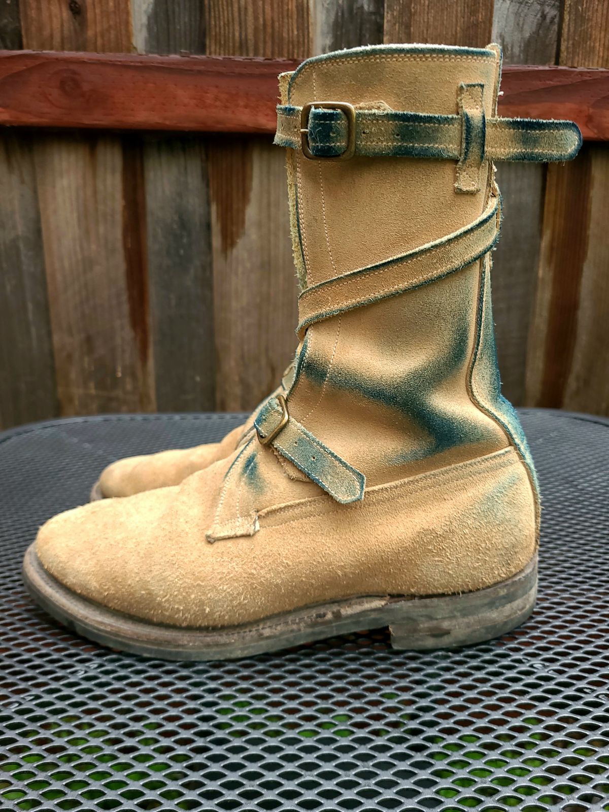 Photo by TheSlickBastard on March 2, 2024 of the Dehner Tank Boot (Strap) in Tan Calfskin.