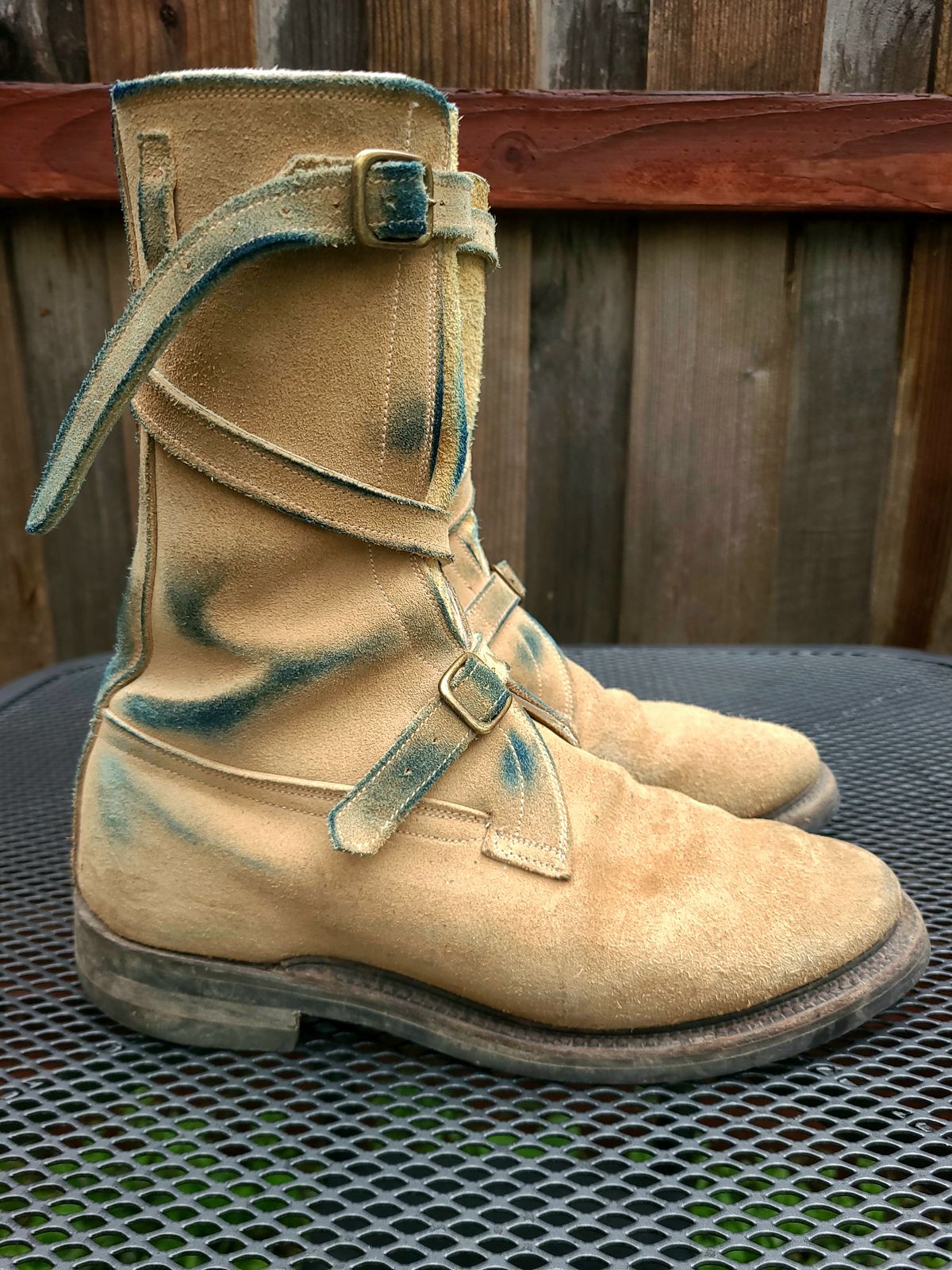 Photo by TheSlickBastard on March 2, 2024 of the Dehner Tank Boot (Strap) in Tan Calfskin.