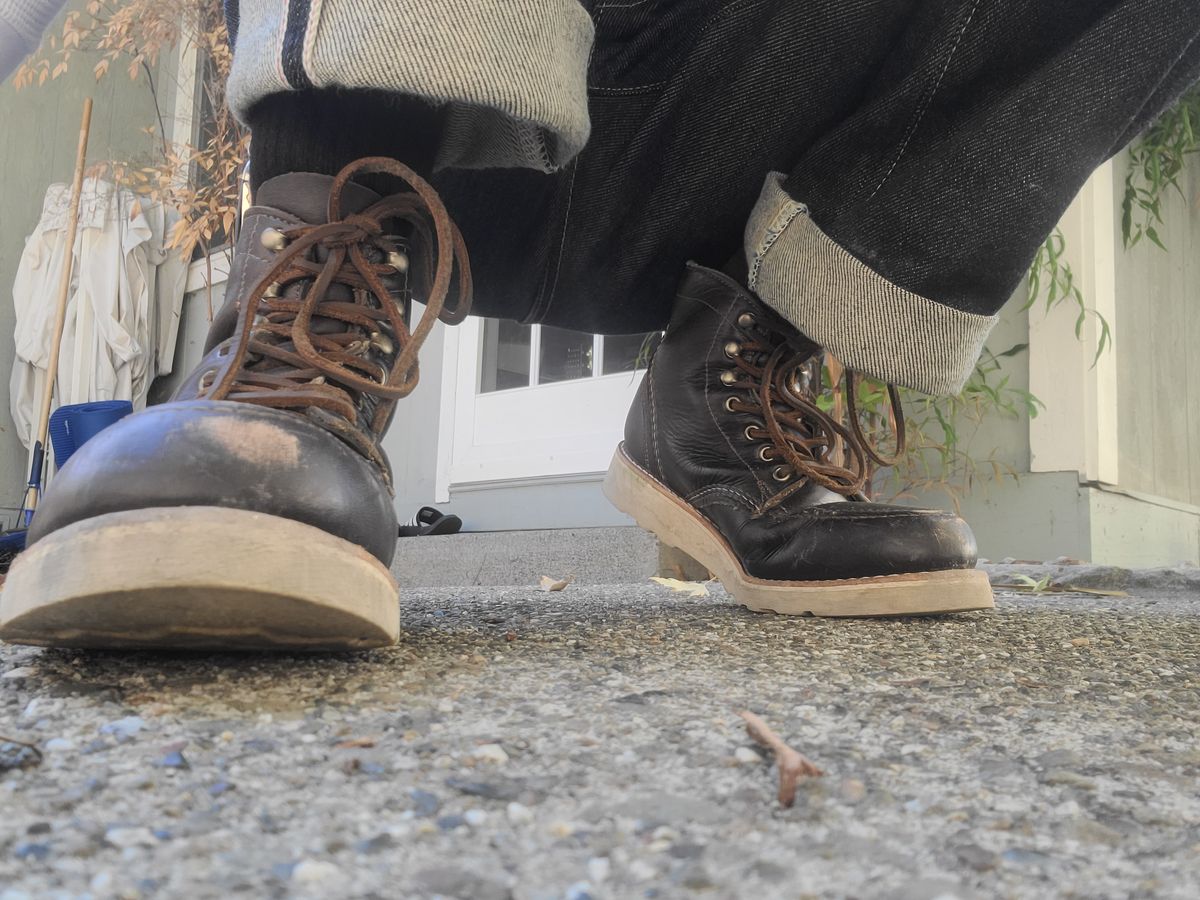 Photo by TheSlickBastard on November 3, 2022 of the Wolverine 1000 Mile Moc-Toe Boot in Horween Arabica Lux Calfskin.
