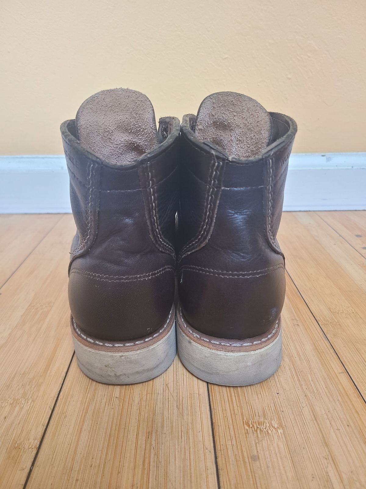 Photo by TheSlickBastard on December 1, 2022 of the Wolverine 1000 Mile Moc-Toe Boot in Horween Arabica Lux Calfskin.