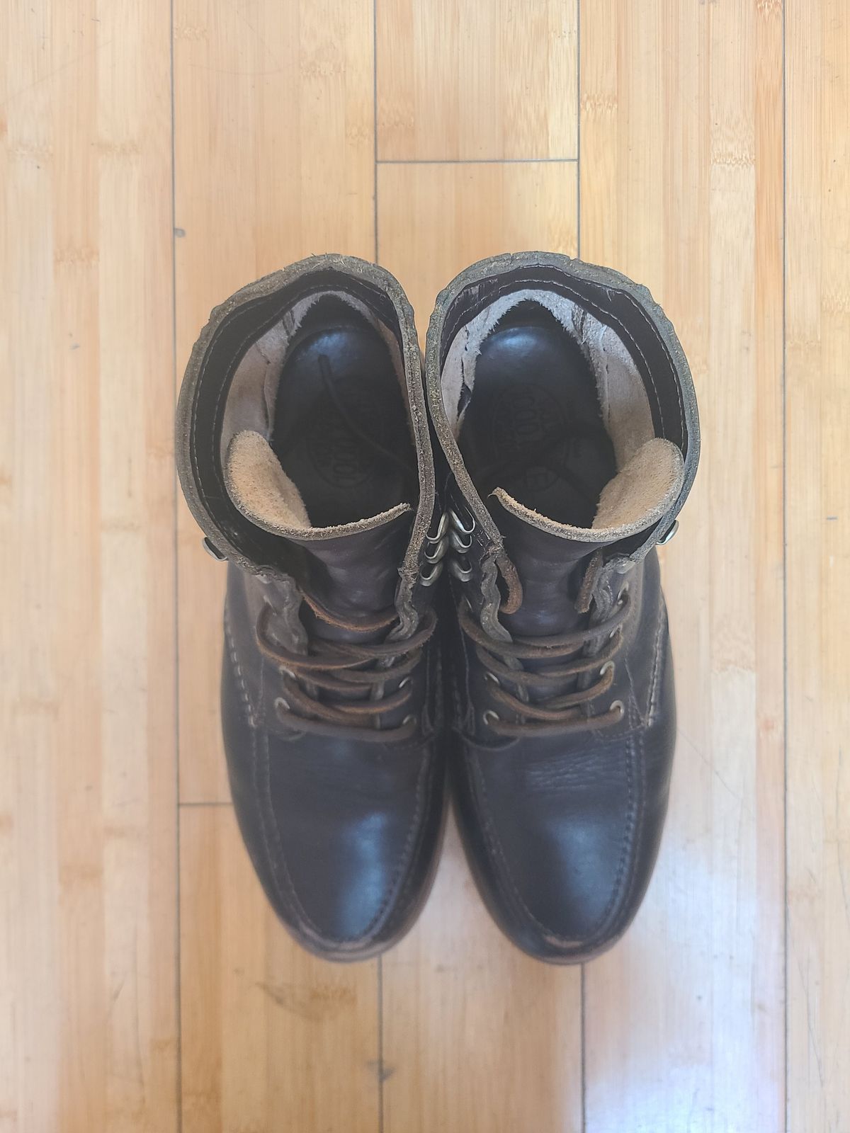 Photo by TheSlickBastard on December 1, 2022 of the Wolverine 1000 Mile Moc-Toe Boot in Horween Arabica Lux Calfskin.
