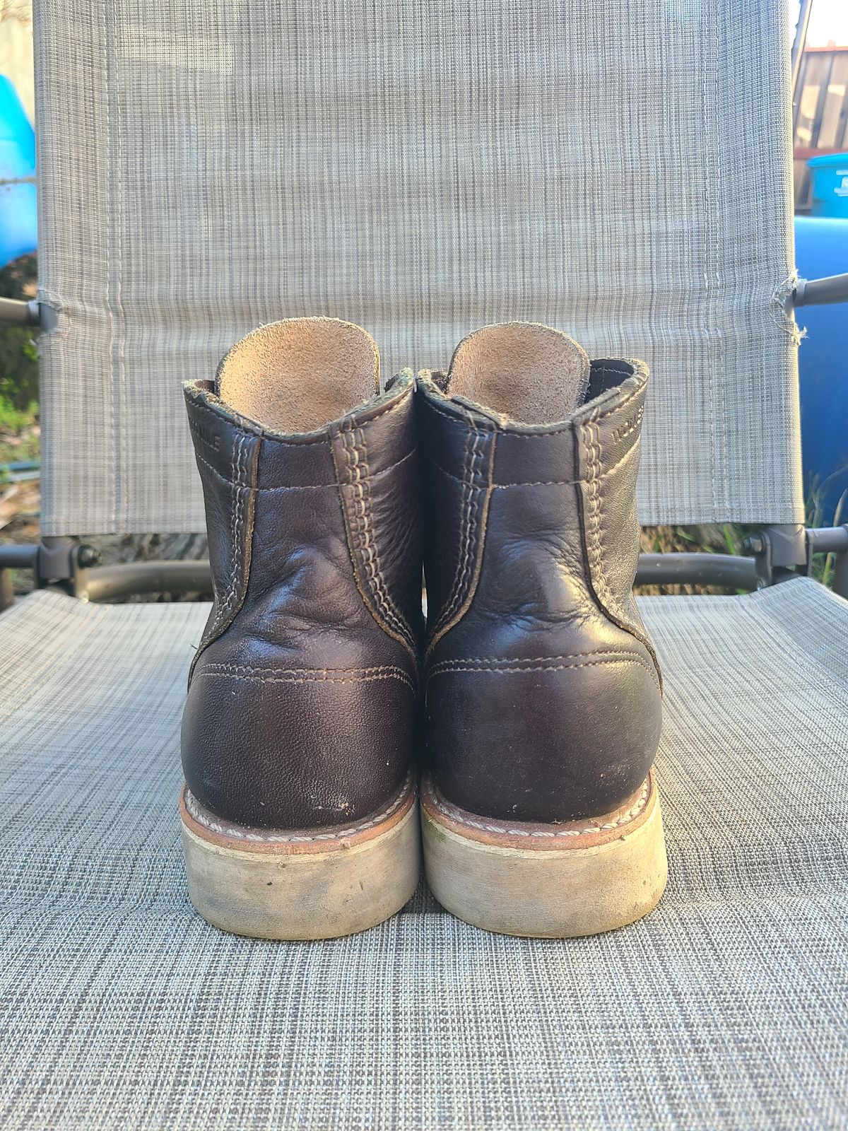 Photo by TheSlickBastard on January 1, 2023 of the Wolverine 1000 Mile Moc-Toe Boot in Horween Arabica Lux Calfskin.