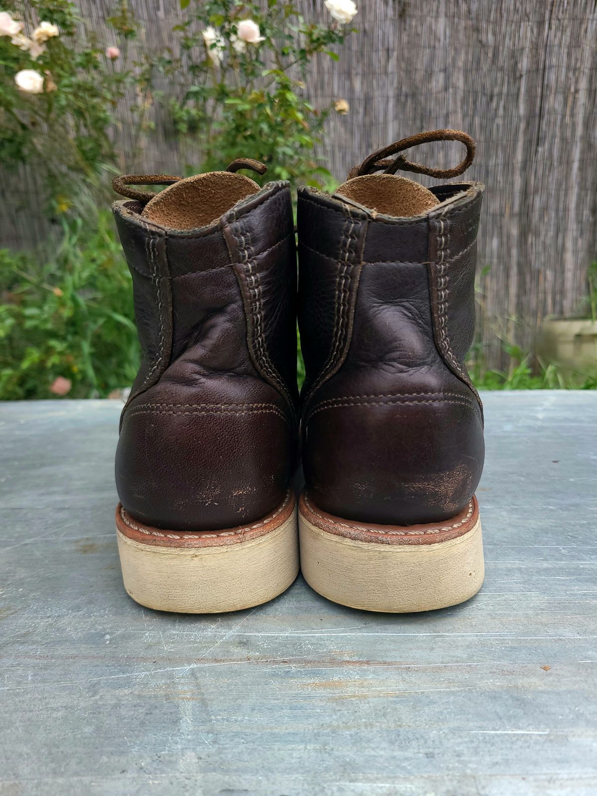 Photo by TheSlickBastard on April 3, 2023 of the Wolverine 1000 Mile Moc-Toe Boot in Horween Arabica Lux Calfskin.