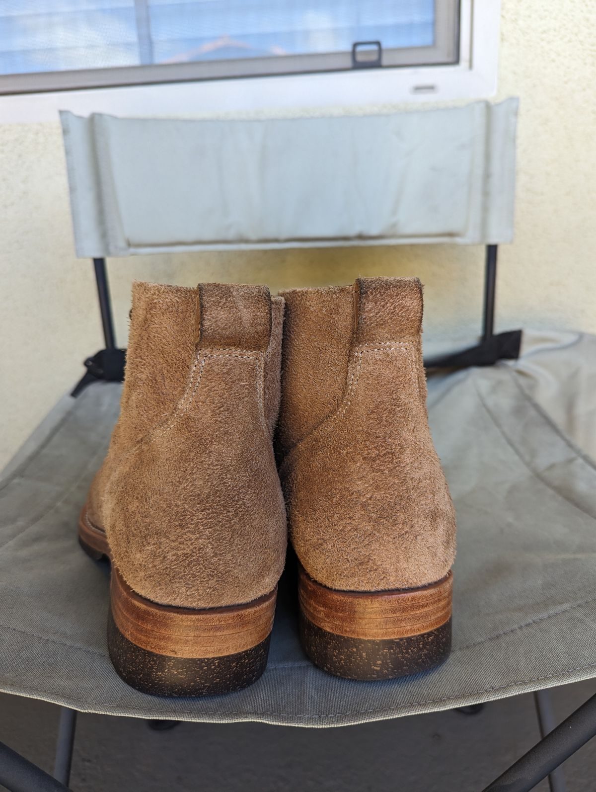 Photo by unofficiallegends on March 1, 2024 of the Jakkrabbits Officer Boots in Heritage Natural Vegetable Tanned Roughout.