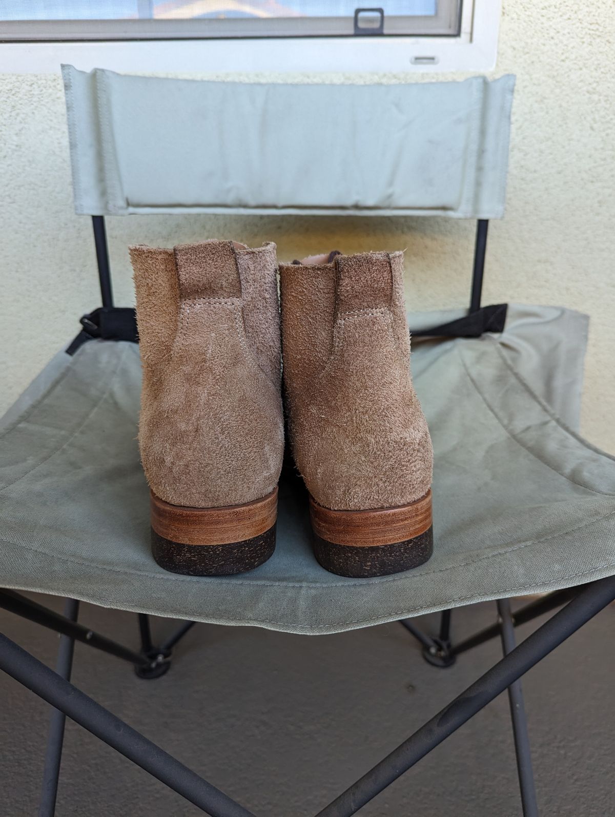 Photo by unofficiallegends on January 2, 2024 of the Jakkrabbits Officer Boots in Heritage Natural Vegetable Tanned Roughout.