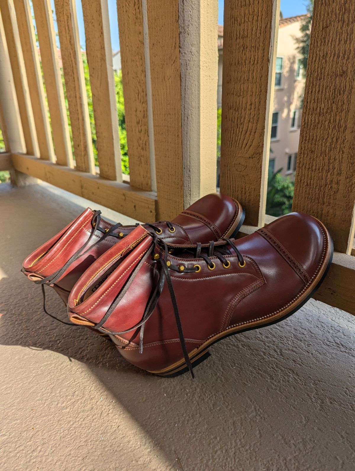Photo by unofficiallegends on October 1, 2024 of the Iron Boots 5515 in Maryam Ruggine Shell Cordovan.