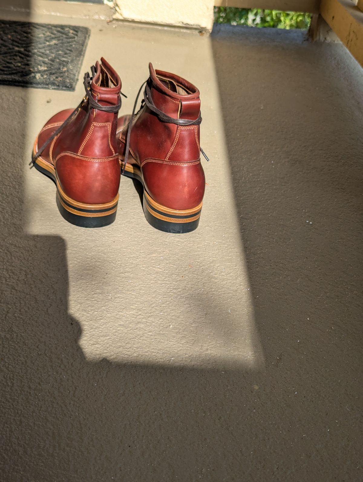 Photo by unofficiallegends on October 1, 2024 of the Iron Boots 5515 in Maryam Ruggine Shell Cordovan.