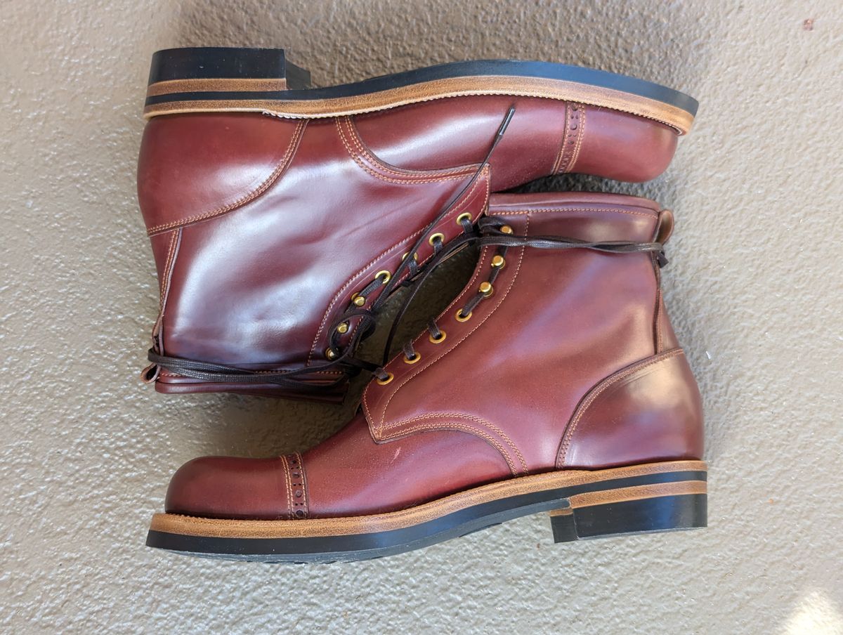 Photo by unofficiallegends on October 1, 2024 of the Iron Boots 5515 in Maryam Ruggine Shell Cordovan.