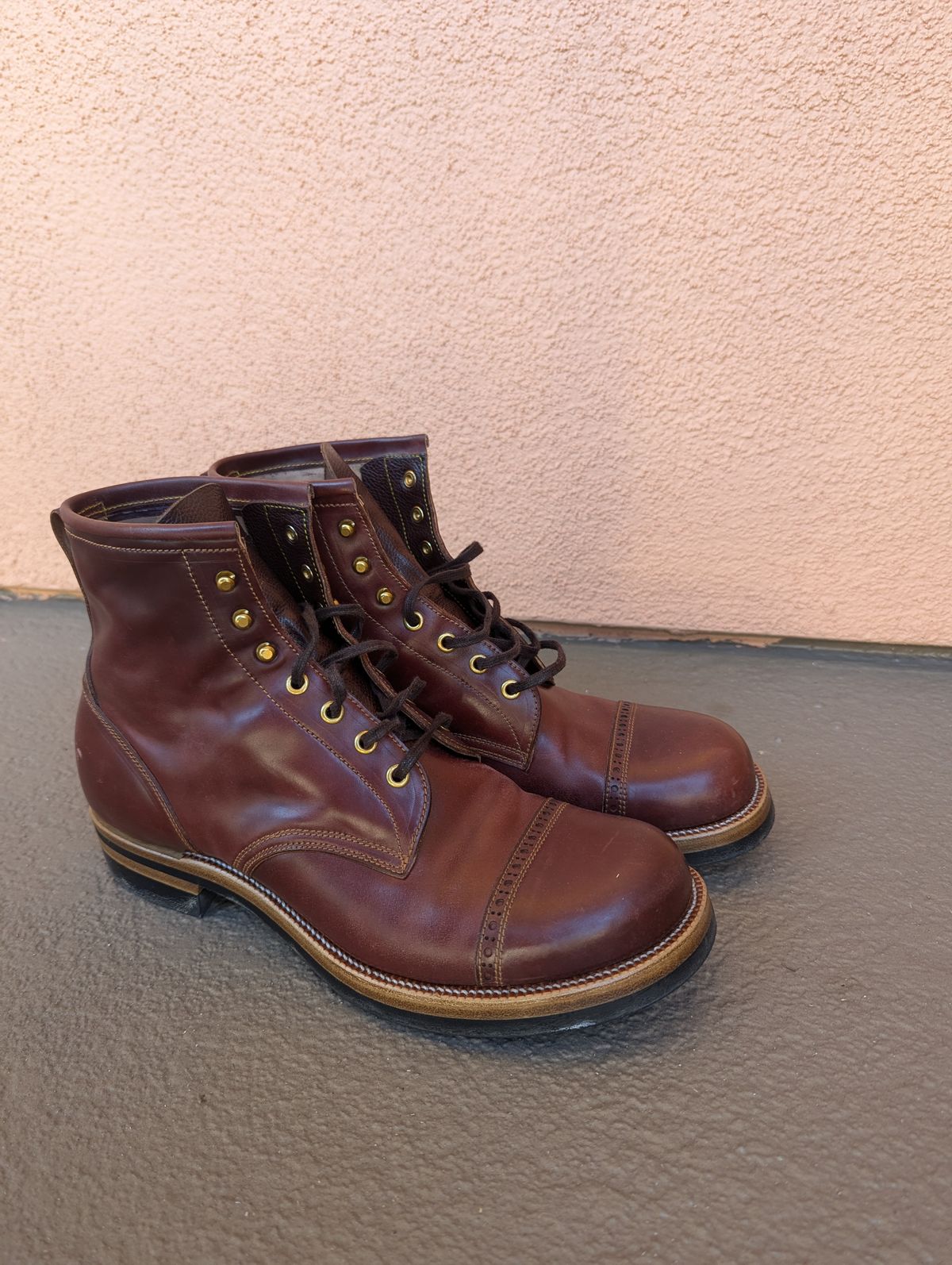 Photo by unofficiallegends on November 3, 2024 of the Iron Boots 5515 in Maryam Ruggine Shell Cordovan.
